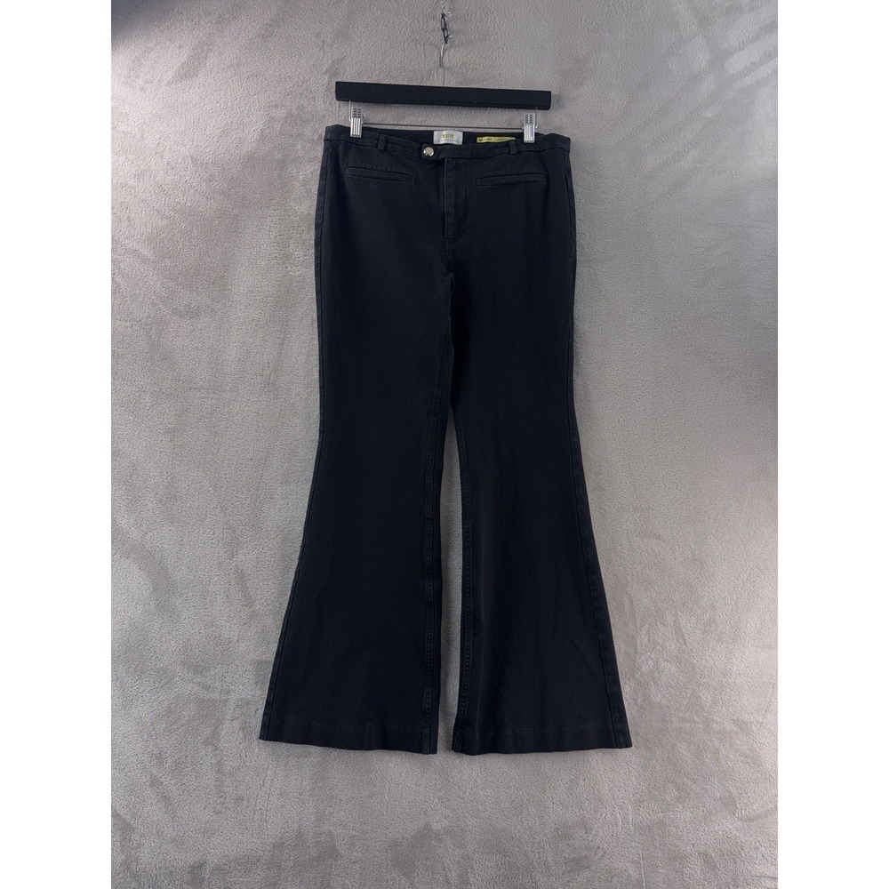 Maeve Flare Pants Womens Size 12 Black Anthropologie Stretch Boho Casual